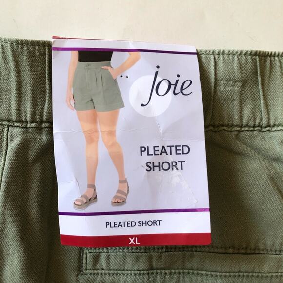 Joie NWT Women Flattering Pleated High Rise Subtle A-line Shorts XL Faded Cactus - Picture 7 of 15